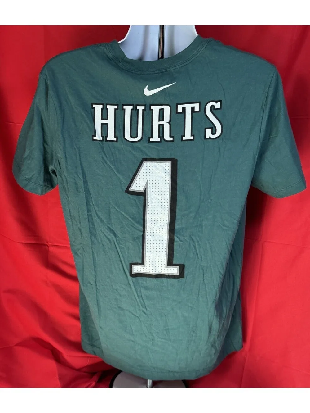 Nike Tee Jalen Hurts Philadelphia Eagles Green Jersey T Shirt Size L NWT